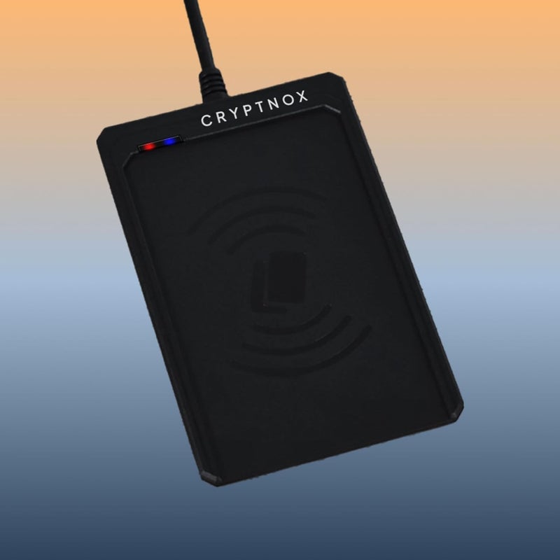 Cryptnox Contactless Smart Card Reader – ISO 14443 & Mifare® Compliant | NFC Reader Writer USB Type-C and Type-A Connectivity | Secure Authentication for E-Payments, E-Commerce, Access Control & More - Image 2